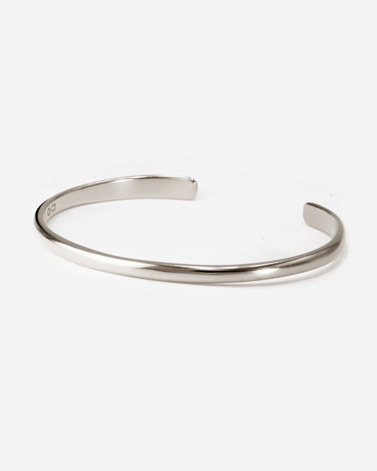 Men’s sterling silver Classic Cuff bracelet by BØME—smooth, minimalist design available in three sizes, offering timeless elegance and understated sophistication
