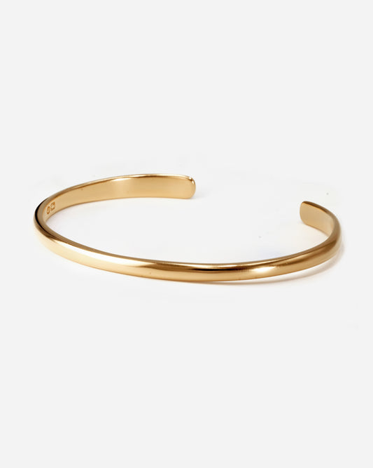BØME Classic Cuff men’s bracelet in sterling silver or 18k gold vermeil, featuring a smooth minimalist design for timeless elegance and understated sophistication.